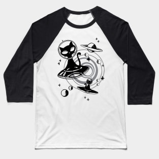 ALIEN BLACK CAT Baseball T-Shirt